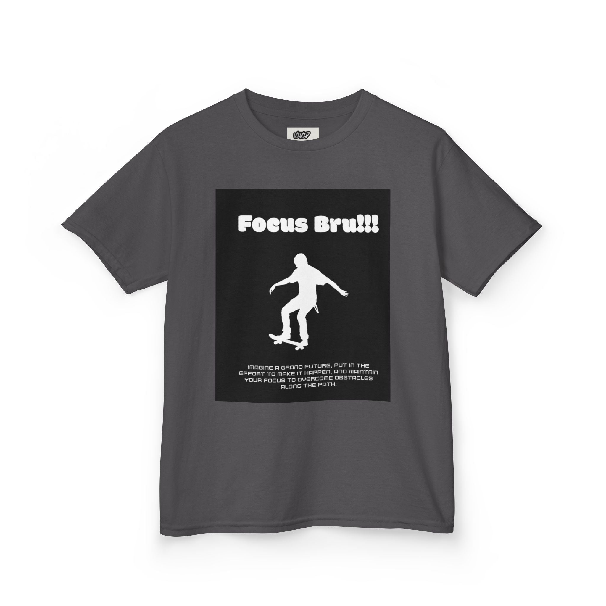 “Focus Bru!!!”   Kids skateboarding T-shirt